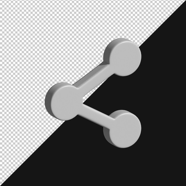 3D-Icon auf durchsichtigem Hintergrund teilen