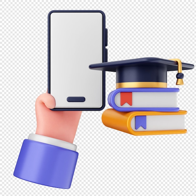 3D-Icon-Bildungsbuch für Smartphones