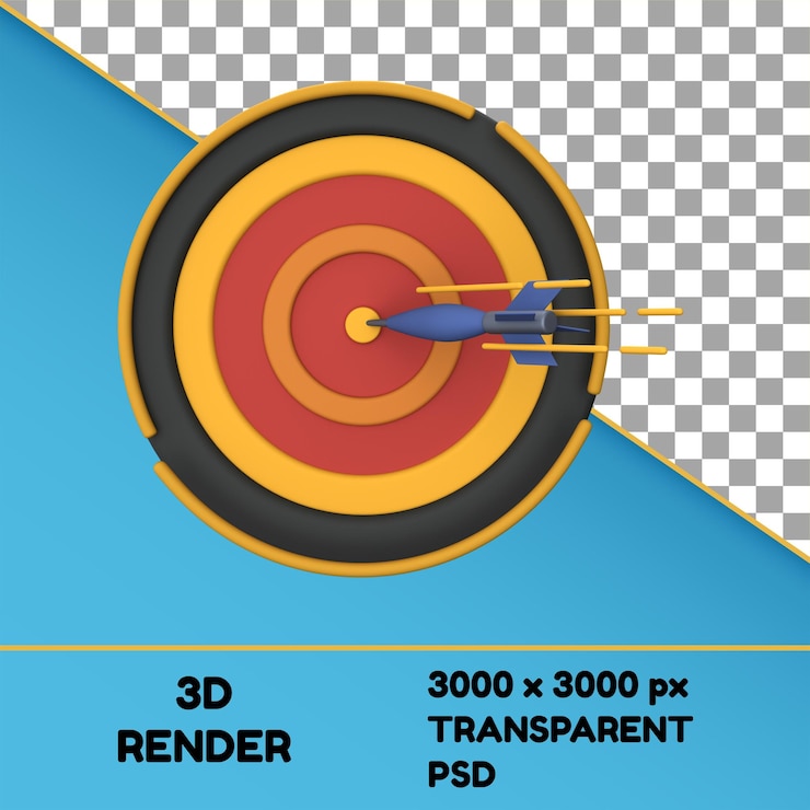 PSD 3d icon business goal object