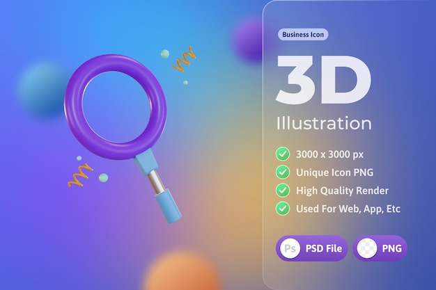 3d Icon Business, lupa