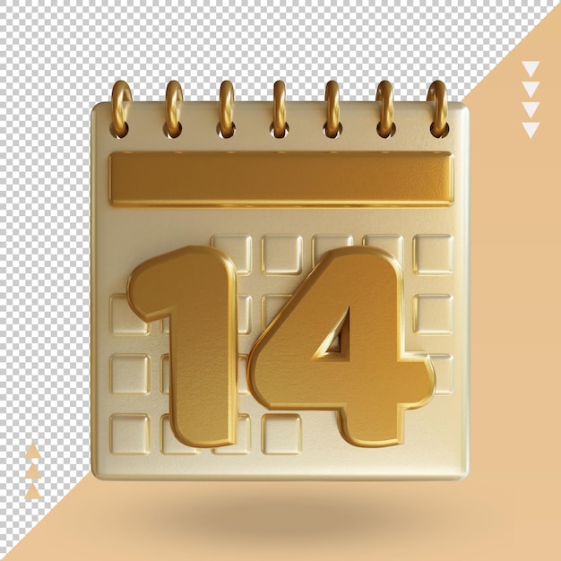3d Icon Calendar fourtee rendering front view
