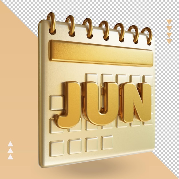 3d Icon Calendar June renderizando a vista esquerda