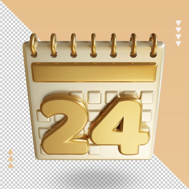 3d Icon Calendar twenty four rendering top view