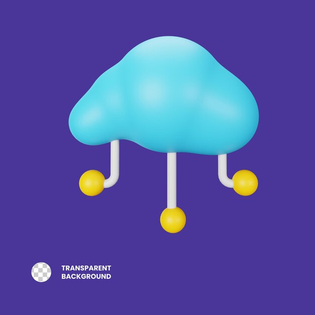 3d icon cloud isolated on the transparent backgroundd
