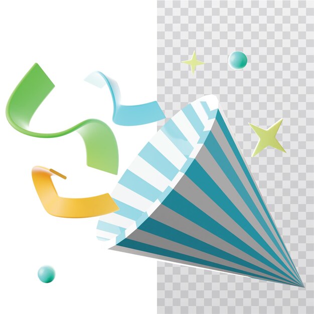 PSD 3d icon confetti illustration