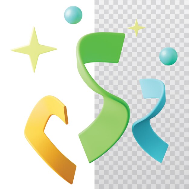 PSD 3d icon confetti illustration