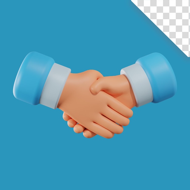 PSD 3d-icon-darstellung handshake-konzept