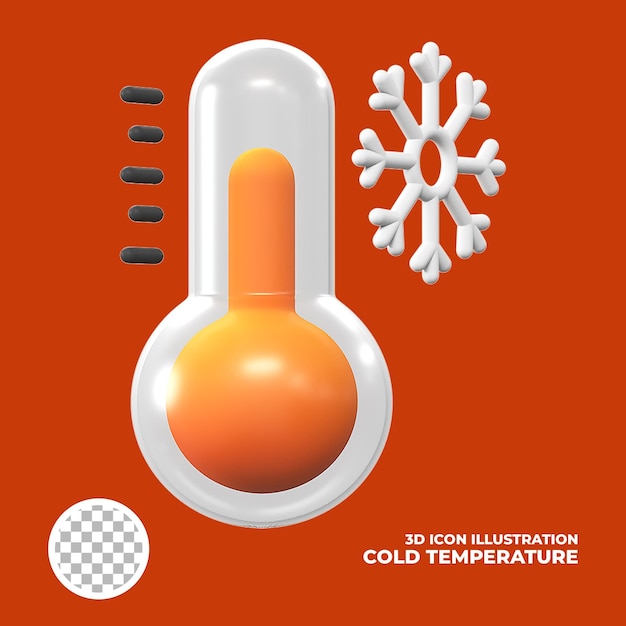 PSD 3d-icon-darstellung kalte temperatur