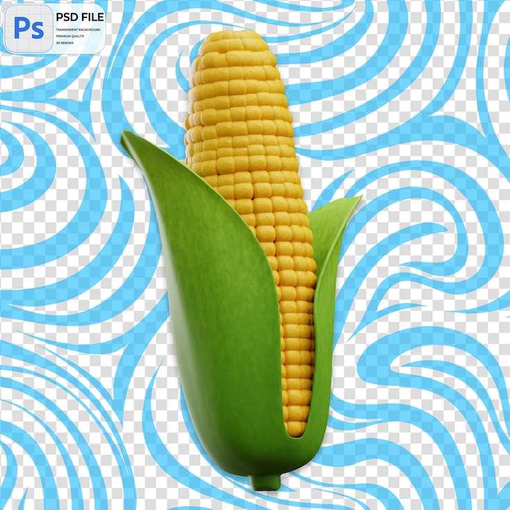 PSD 3d icon de milho isolado ilustração png psd template