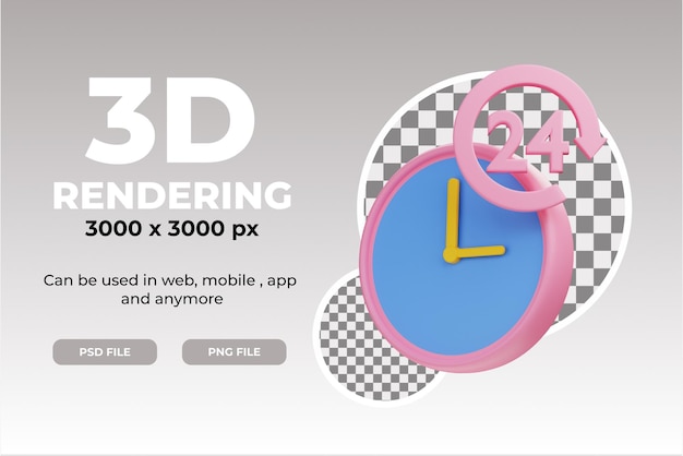 3d icon delivery time illustration object