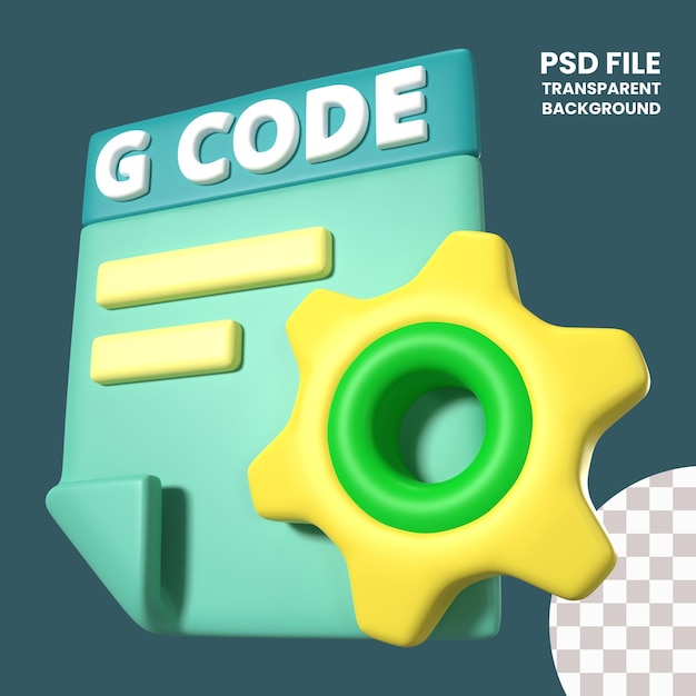 PSD 3d-icon der g-code-datei