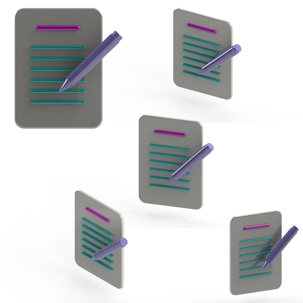 3D-Icon-Dokumentkonzept