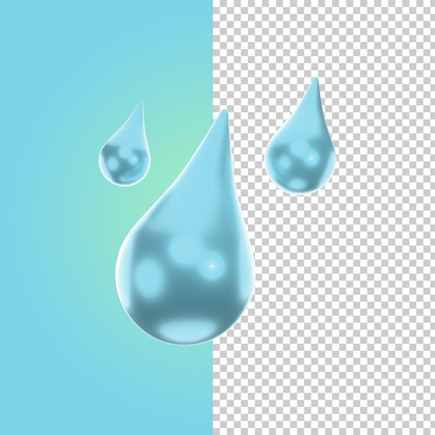 PSD 3d icon drop water psd cor editável