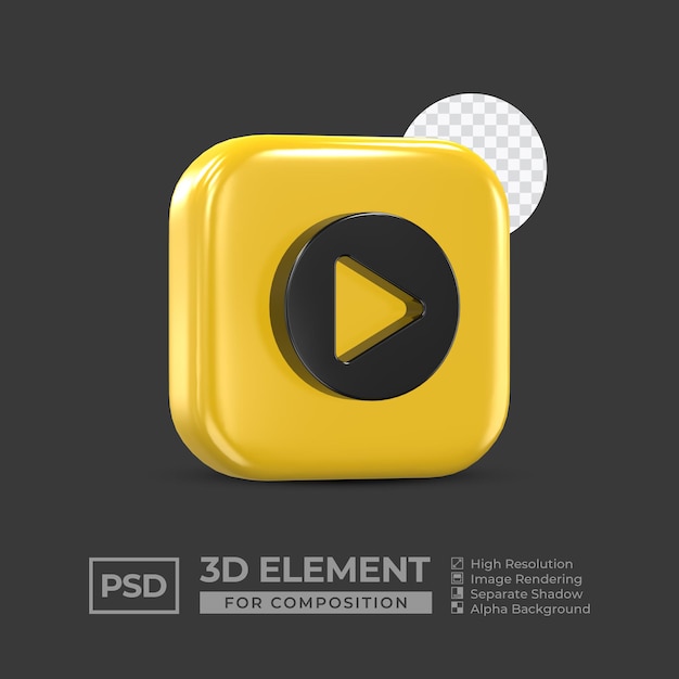 3D-Icon-Element Social Media für Kompositions-Premium-PSD