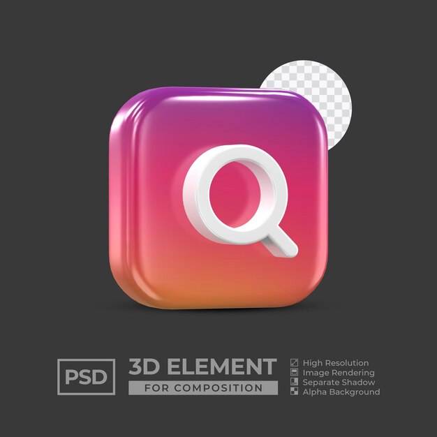 3D-Icon-Element Social Media für Kompositions-Premium-PSD