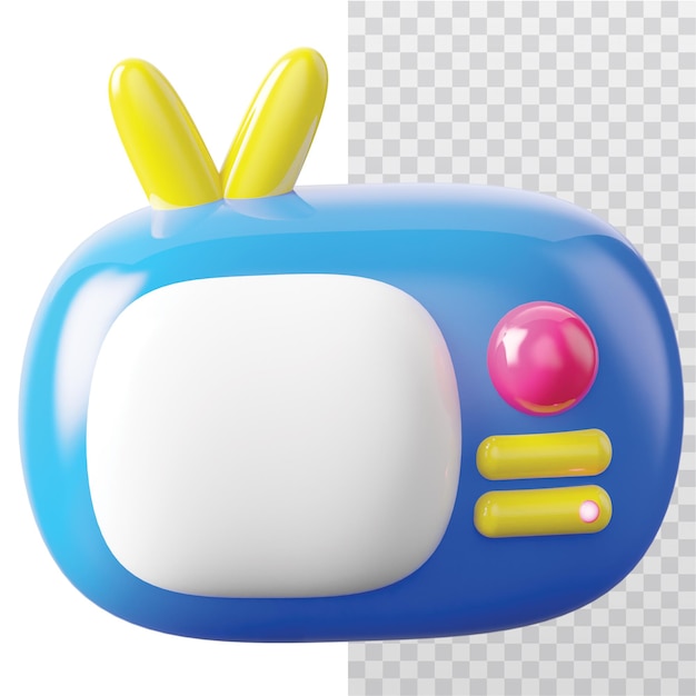 3D-Icon-Fernsehillustration