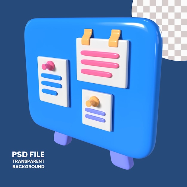 PSD 3d-icon für die anzeigetafel