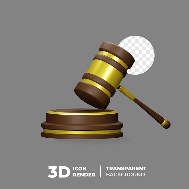 3d icon gesetzeshammer