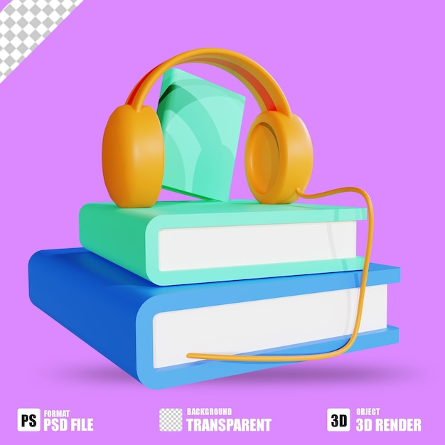 3D-Icon-Hörbuch für Bildung