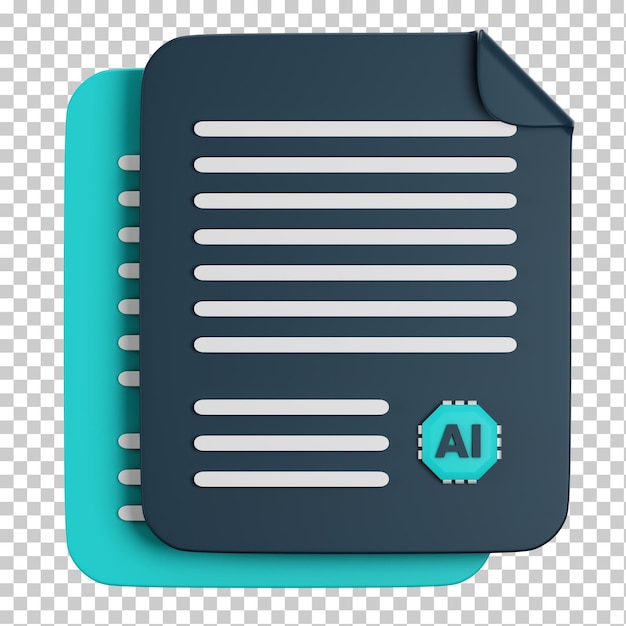 3d icon illustration file artificial intelligence