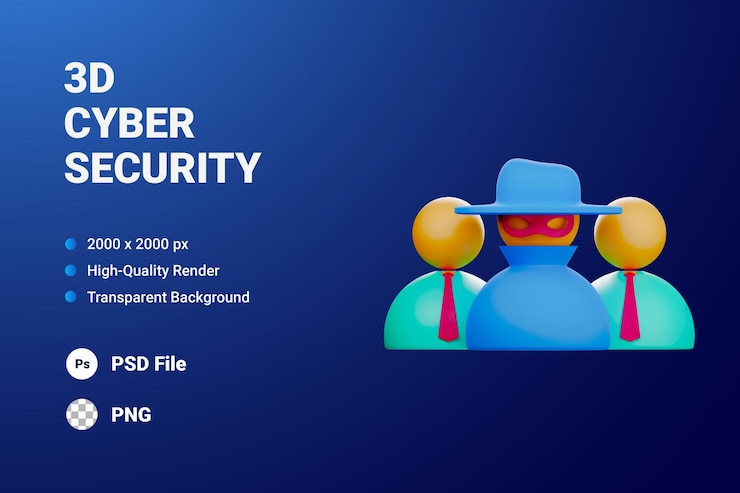 PSD 3d icon illustration insider threat