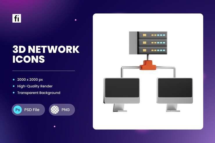 PSD 3d icon illustration nas network