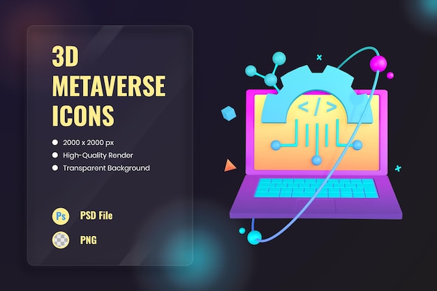 3D Icon Illustration Software Development Programming