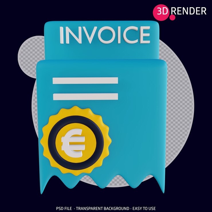 PSD 3d icon invoice