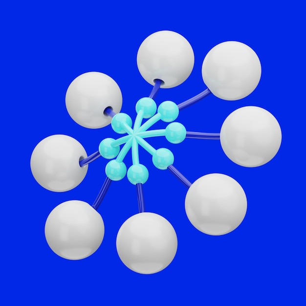 PSD 3d-icon ki-neuralnetzwerk-illustration