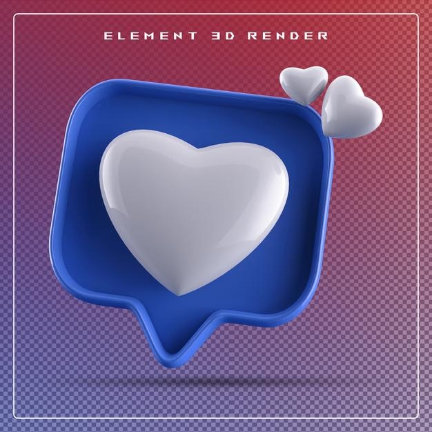 3D-Icon Liebesblau