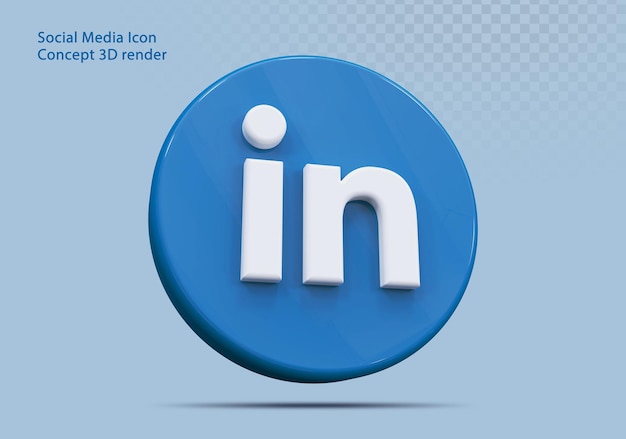 PSD 3d icon linkedin social media