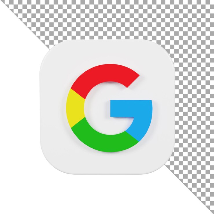 3d icon logo google minimalista