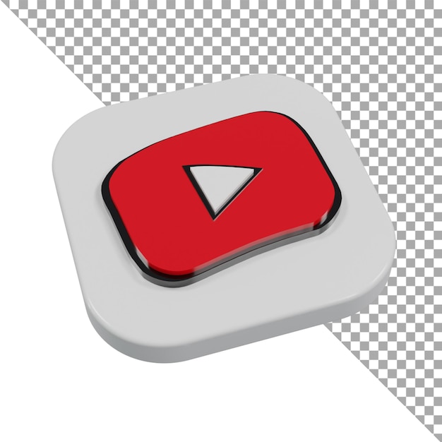 3d icon logo youtube kids minimalista isométrica