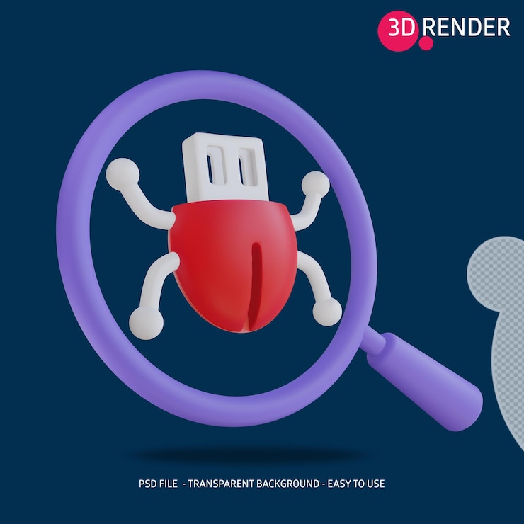 PSD 3d icon malware