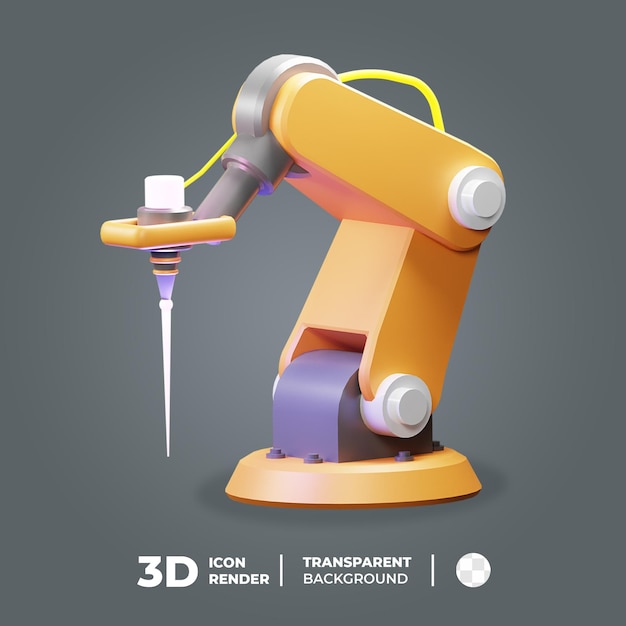 3D Icon Manufacture Roboterarm mit Laser