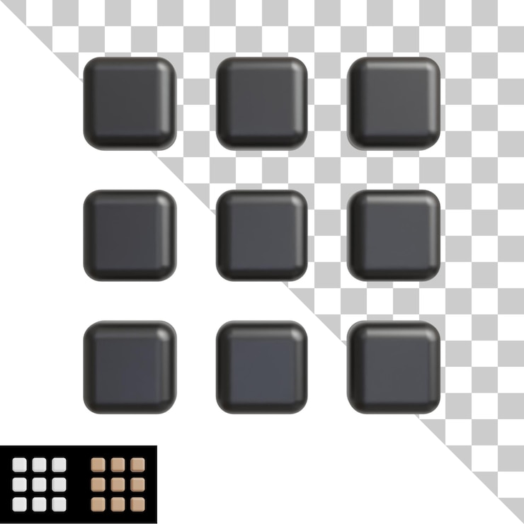 PSD 3d icon menu with variation