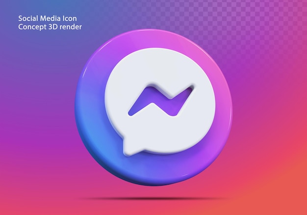 3d icon messenger social media