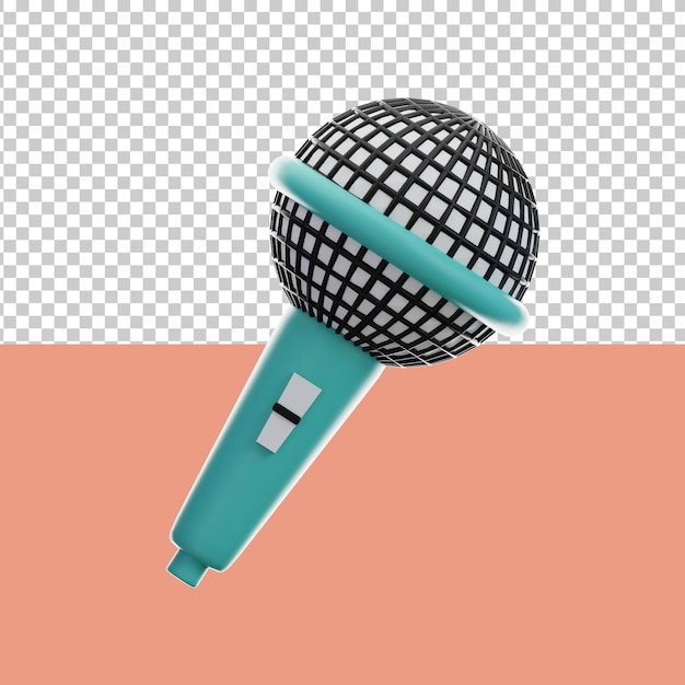3D-Icon-Mikrofon auf dem transparenten Hintergrund isoliert