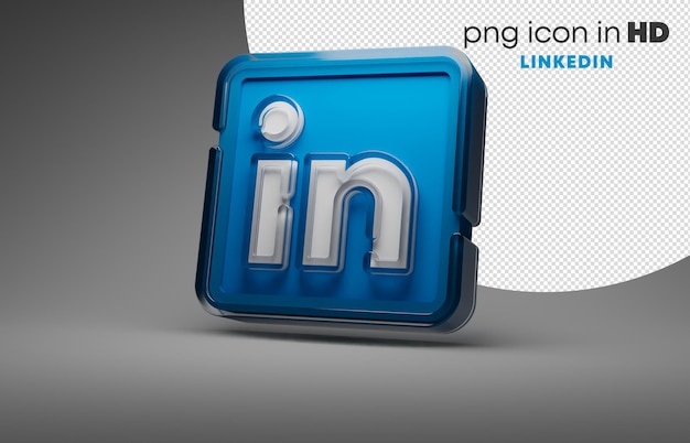 3D-Icon mit transparentem Hintergrund - linkedin (links)