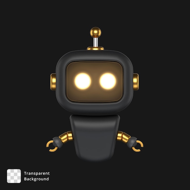 3D Icon of a cute blue robot