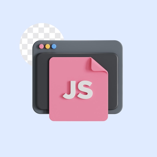 3D icon of programming JS