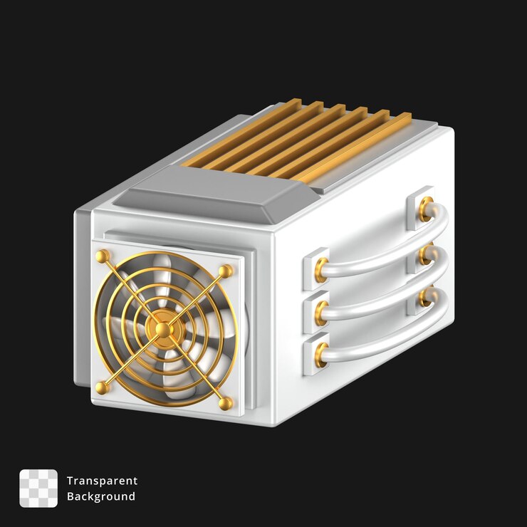 PSD 3d icon of white miner
