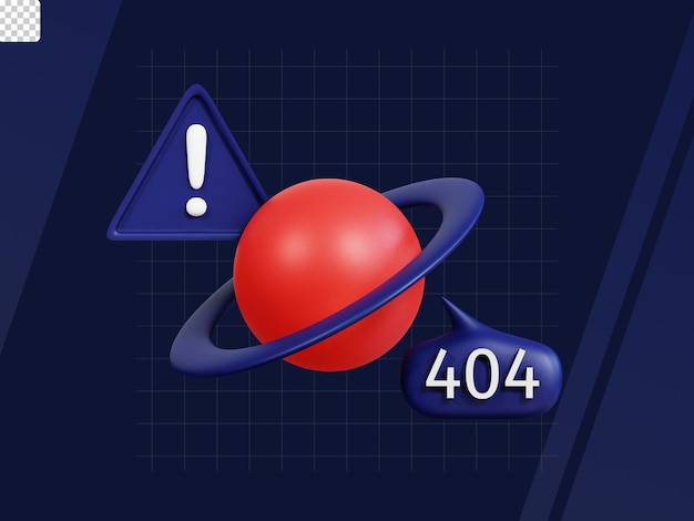 3D-Icon-Pack-Fehler 404 mit leerem Zustand