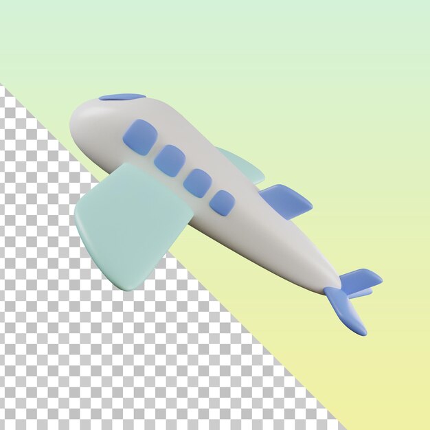 PSD 3d-icon-pack flugzeug für reiseurlaub reise