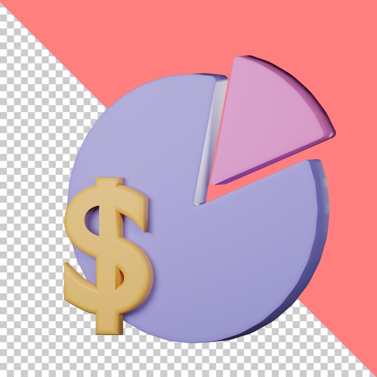 PSD 3d icon pie chart isolated on the transparent background