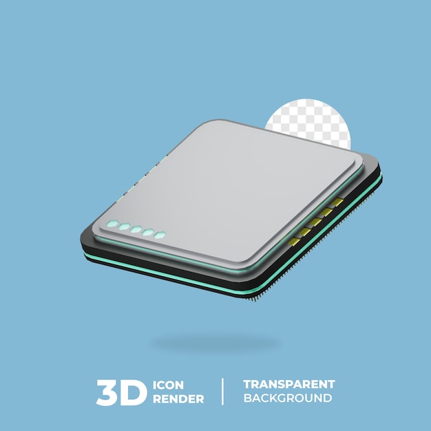 3D Icon Processor Chipset Computadora y computadora portátil