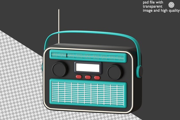 3d Icon Radio Ilusatration Avec Un Fond Transparent