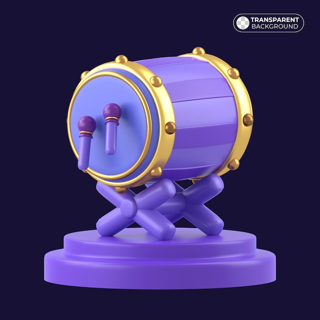 3d icon ramadan drums Islamic icon Ramadan Banner