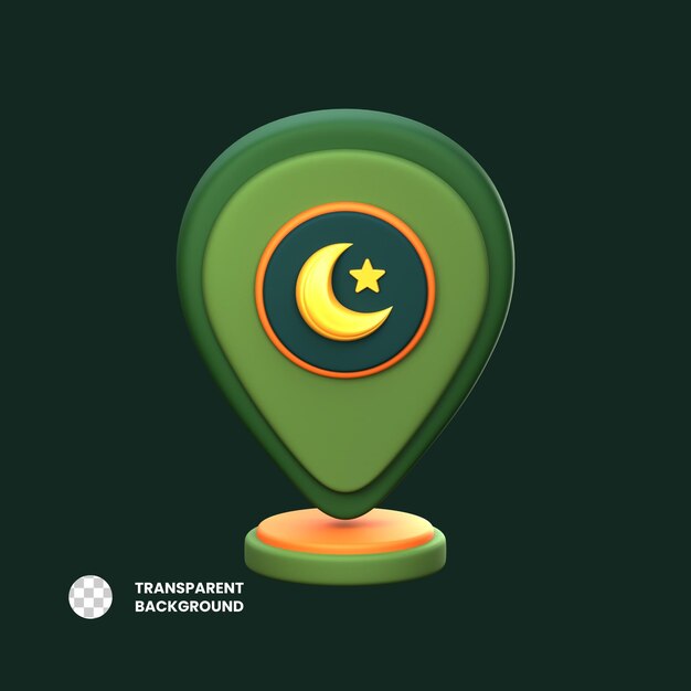 3d icon ramadan location