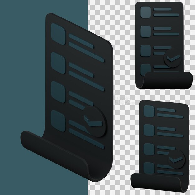 PSD 3d-icon-rechnung success dark ver.